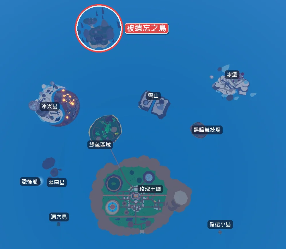 第二海地圖：紅圈是被遺忘之島（本站加上中文標示）