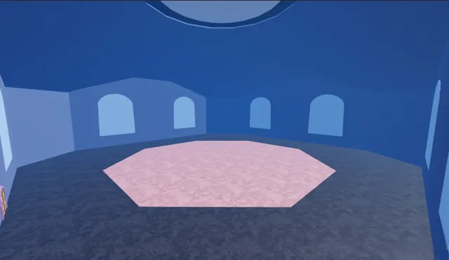 史旺房間(Swan's Room)裡面:地上有粉紅色八角形圖案。